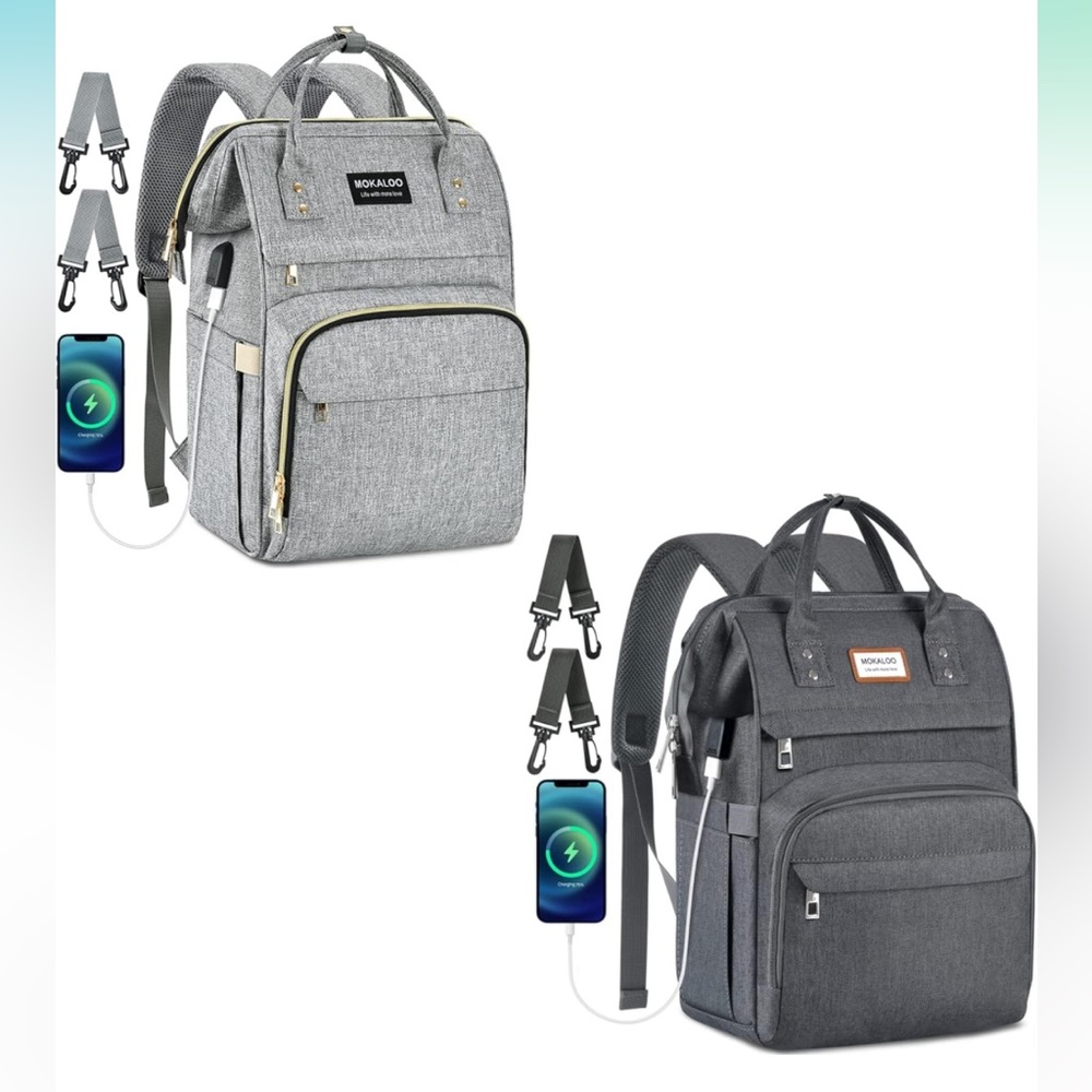 NEW Mokaloo Diaper Backpack, Large Baby Bag, Multifunctional Travel Backpac